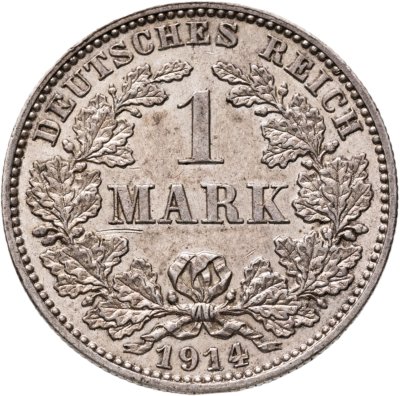 купить Германия 1 марка (mark) 1914 J знак монетного двора: "J" - Гамбург