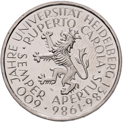 купить Германия 5 марок (deutsche mark) 1986 "600 лет Гейдельбергскому университету"