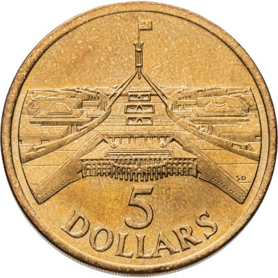 купить Австралия 5 долларов (dollars) 1988 "Здание парламента"