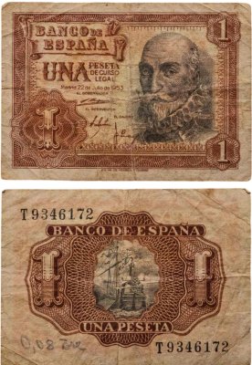 купить Испания 1 песета 1953