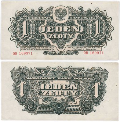 купить Польша 1 злотый 1944