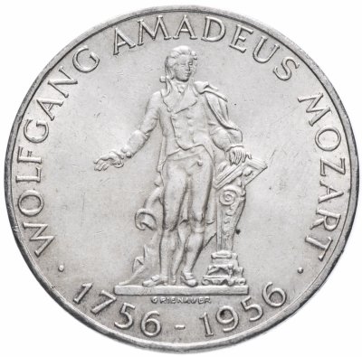 Купить Австрия 25 шиллингов (shillings) 1956 "200 лет со дня рождения Вольфганга Амадея Моцарта"