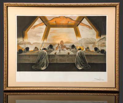 купить [C сертификатом] Литография по картине Сальвадора Дали "Тайная вечеря", лист 37/65, бумага, печать, стекло, рама, Западная Европа, 1960-1980 гг.