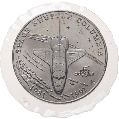 купить Маршалловы острова 5 долларов 1991 «Шатл Коламбия» в буклете