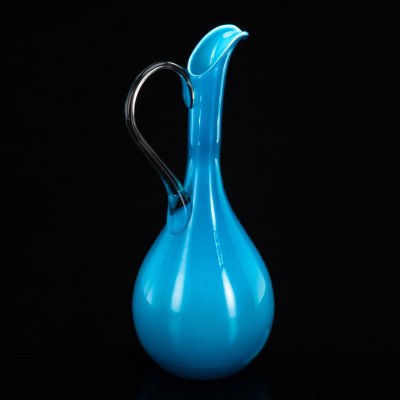 купить Кувшин голубого оттенка, Empoli Art Glass Opaline, цветное стекло, гутная техника, Италия, 1950-1970 гг.