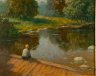 Купить Картина "На рыбалке" (название условное), оформленная в раму, художник Корбан В.Г. (1929-2012 гг.), дерево, оргалит, масло, Российская Федерация, 2007 г.