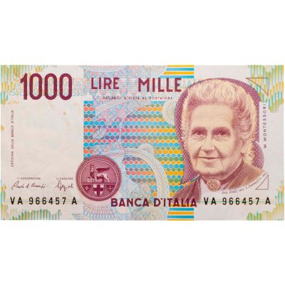 купить Италия 1000 лир 1990 "Мария Монтессори. Школа Монтессори"