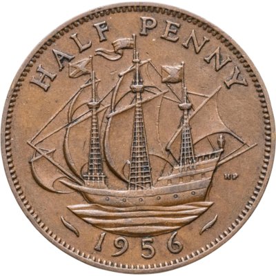 купить Великобритания 1/2 пенни (penny) 1956