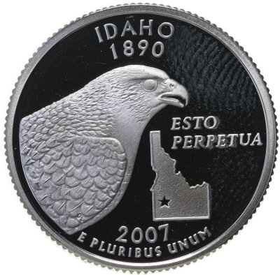 купить США 25 центов (квотер, 1/4 доллара, quarter dollar) 2004 Proof Айдахо (Idaho) серебро