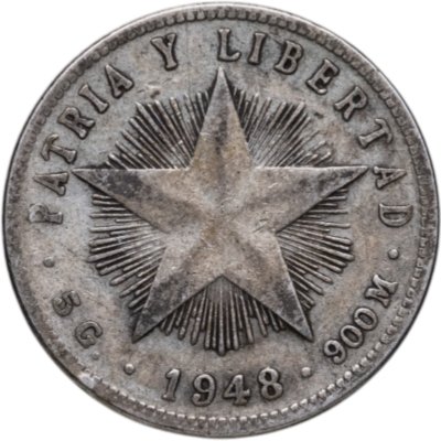 Купить Куба 20 сентаво (centavos) 1948