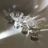 Купить Набор из 4-х стопок с массивными гранёными ножками со звездчатым декором, хрусталь, алмазная грань, СССР, 1960-1990 гг.