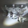 Купить Набор из 4-х стопок с массивными гранёными ножками со звездчатым декором, хрусталь, алмазная грань, СССР, 1960-1990 гг.