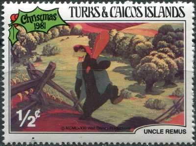 купить Теркс и Кайкос Почтовая марка 1981 "Братец Медведь с палкой"