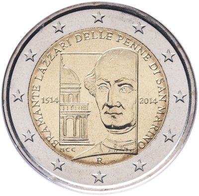 купить Сан-Марино 2 евро 2014 "500 лет со дня смерти Донато Браманте", в буклете