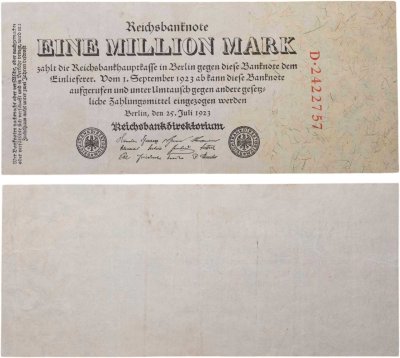 купить Германия 1000000 марок 1923 года (Pick 94(2-1)
