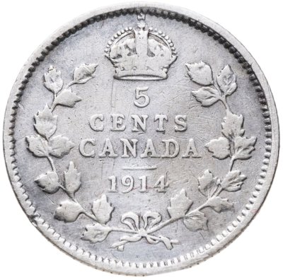 купить Канада 5 центов (cents) 1914