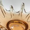 Купить Корзиночка (конфетница) "Медуза" карамельного оттенка, стекло, гутная техника, СССР, 1970-1990 гг.