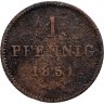 Купить Германия, Бавария 1 пфенниг 1851