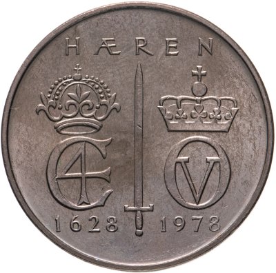 купить Норвегия 5 крон 1978 "350 лет норвежской армии"