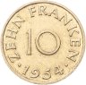 Купить Саар 10 франков (francs) 1954