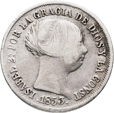купить Испания 2 реала (reales) 1853