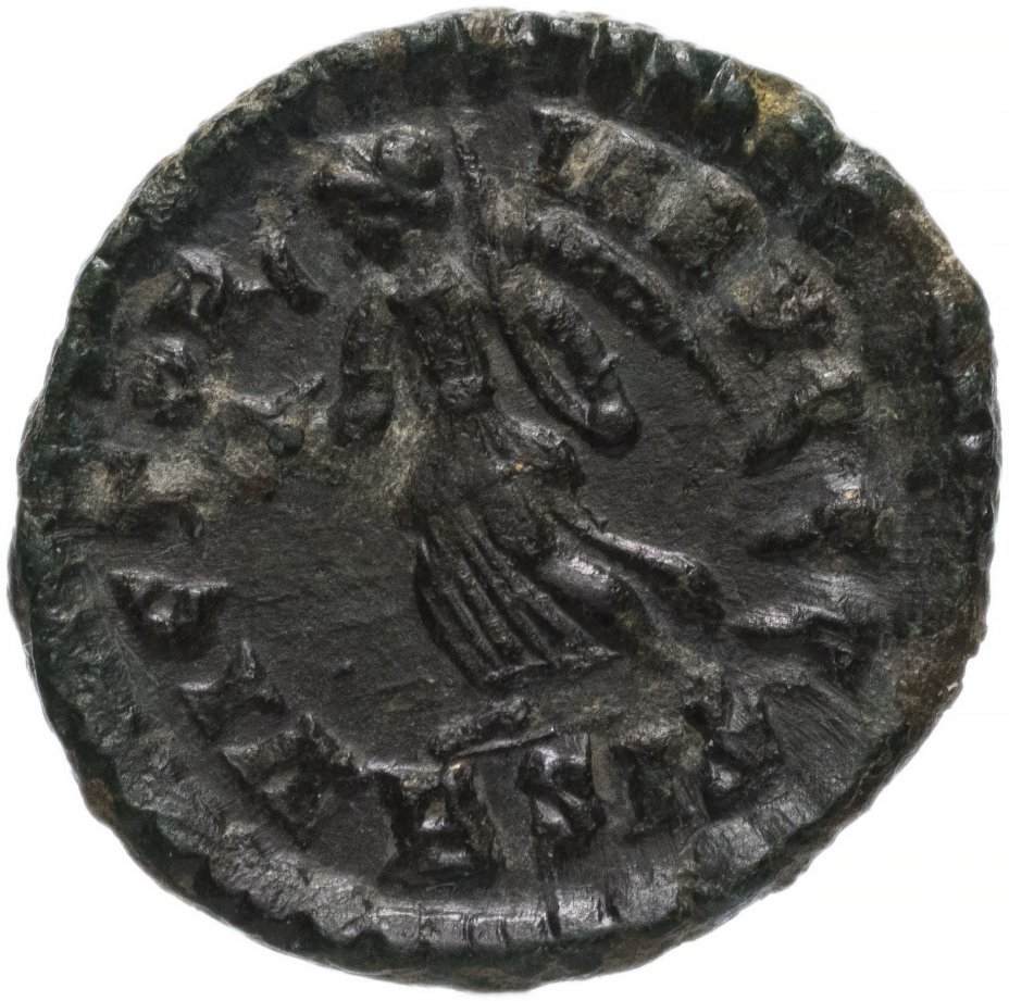 купить Римская Империя Аркадий 395–408 гг 4 денария (реверс: Виктория идет влево, держит венок и пальмовую ветвь)