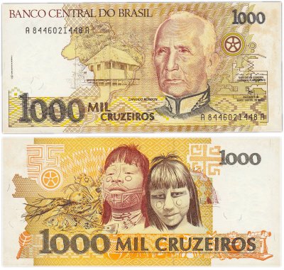 купить Бразилия 1000 крузейро 1991 (Pick 231b)
