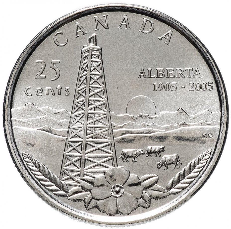 купить Канада 25 центов (cents) 2005 "100 лет провинции Альберта"