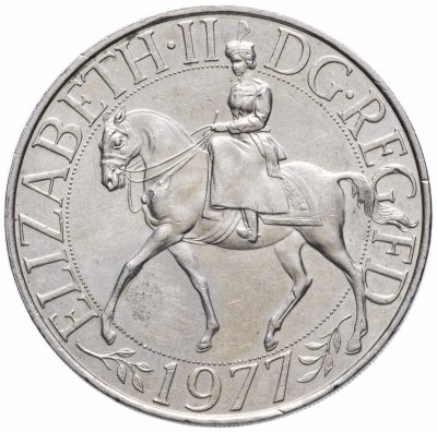 купить Великобритания 25 новых пенсов (1 крона) 1977 "25 лет правления Елизаветы II"