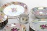 Купить Сервиз столовый/обеденный, декорированный изображением розы, на 6 персон (22 предмета), фарфор, золочение, деколь, люстр, Kahla, ГДР, 1970-1990 гг.