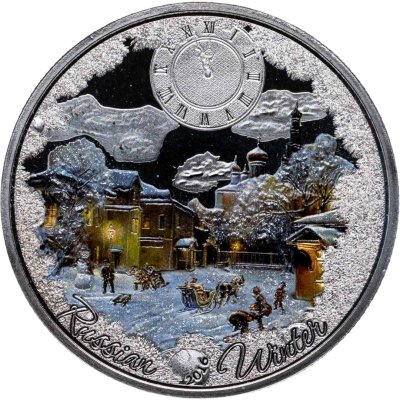 купить Республика Конго 1000 франков 2016 "Русская зима" в футляре с сертификатом