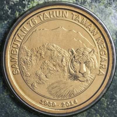 купить Малайзия 1 ринггит (ringgit) 2014 "75 лет Национальный парк Таман-Негара" Тигр Фауна в буклете