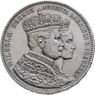 купить Германия, королевство Пруссия. 1 союзный талер (vereinstaler) 1861 - Коронация Вильгельма I и Августы
