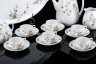 Купить Сервиз кофейный с нежным цветочным декором на 6 персон (16 предметов), фарфор, деколь, подрисовка, Фарфоровая фабрика Гарднера, Российская империя, 1870-1910 гг.