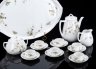 Купить Сервиз кофейный с нежным цветочным декором на 6 персон (16 предметов), фарфор, деколь, подрисовка, Фарфоровая фабрика Гарднера, Российская империя, 1870-1910 гг.