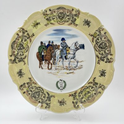 купить Тарелка декоративная "Битва при Йене, 1806 г.", Leni or Erich Parbus, фарфор, люстр, деколь, золочение, Германия, 1960-1980 гг.