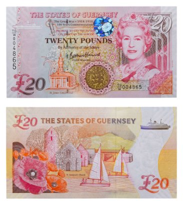 купить Гернси 20 фунтов 2018 100-летие окончания Первой Мировой войны