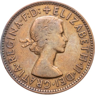 купить Великобритания 1/2 пенни (penny) 1954