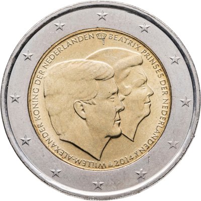 купить Нидерланды 2 евро (euro) 2014 "Король Виллем-Александр и принцесса Беатрикс"