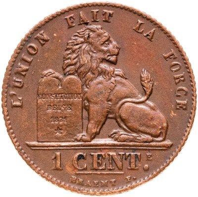 купить Бельгия 1 сантим (centime) 1912 Надпись на французском - 'ALBERT ROI DES BELGES'