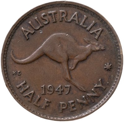 купить Австралия 1/2 пенни (penny) 1947