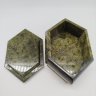 Купить Шкатулка шестигранной формы из натурального камня, змеевик, Россия, 2000-2015 гг.