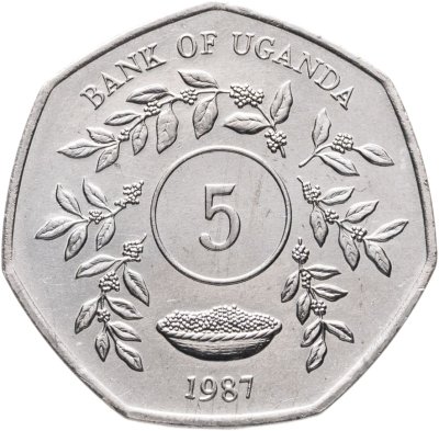 купить Уганда 5 шиллингов (shillings) 1987
