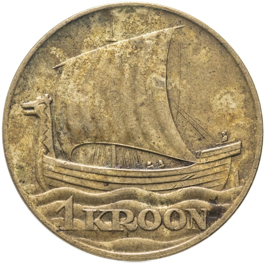 Монета эстония 1 крона (kroon) 1934 стоимостью 606 руб.