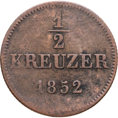 купить Бавария 1/2 крейцера 1852