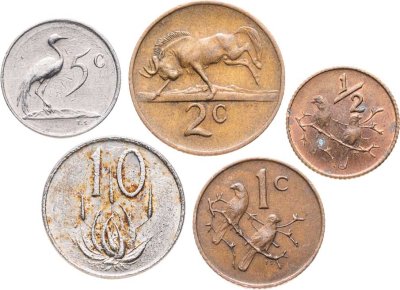 купить ЮАР, набор из 5 монет 1969-1989 годов