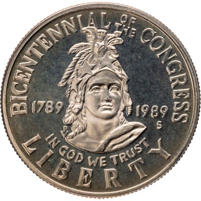 купить США 50 центов (1/2 доллара, half dollar) 1989 "200 лет Конгрессу США"