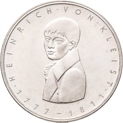 купить Германия 5 марок (deutsche mark) 1977 200 лет со дня рождения Генриха фон Клейста