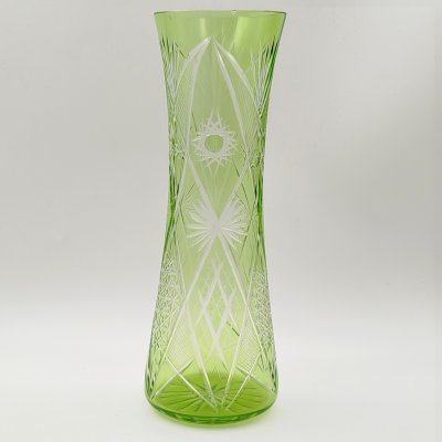 купить Ваза для цветов с резным декором, стекло, алмазная грань, СССР, 1970-1990 гг.