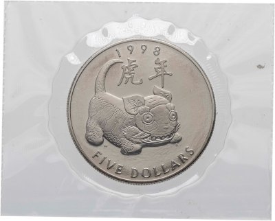 купить Маршалловы острова 5 долларов 1998 «Китайский гороскоп - год тигра»